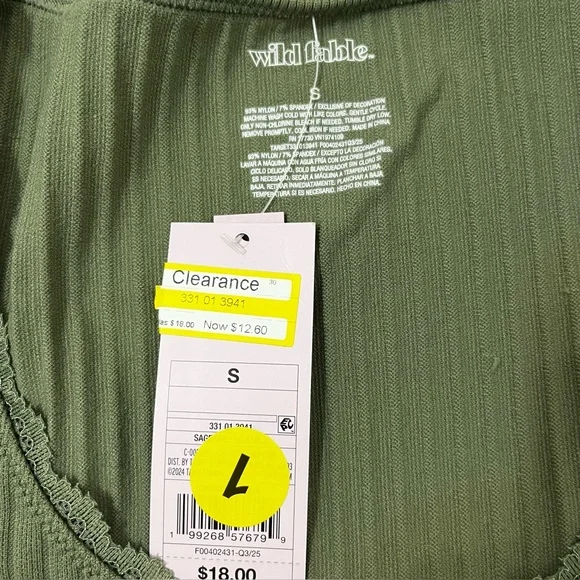 Ribbed Long-Sleeve Olive Green - Picture 2 of 3